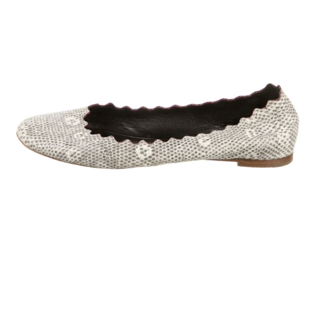 Chloe Lauren snakeskin embossed leather flats - Picture 2 of 9